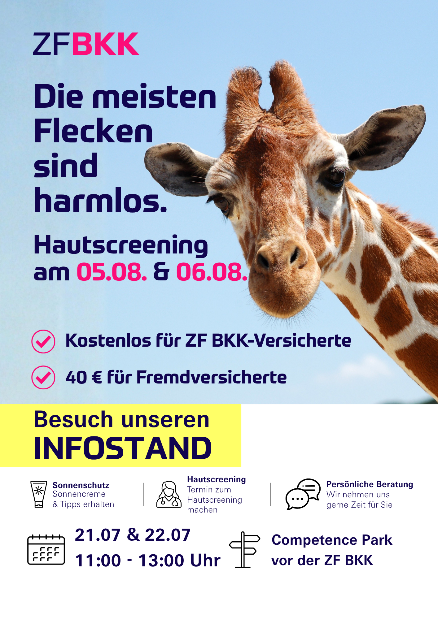 Flyer Infostand Hautscreening