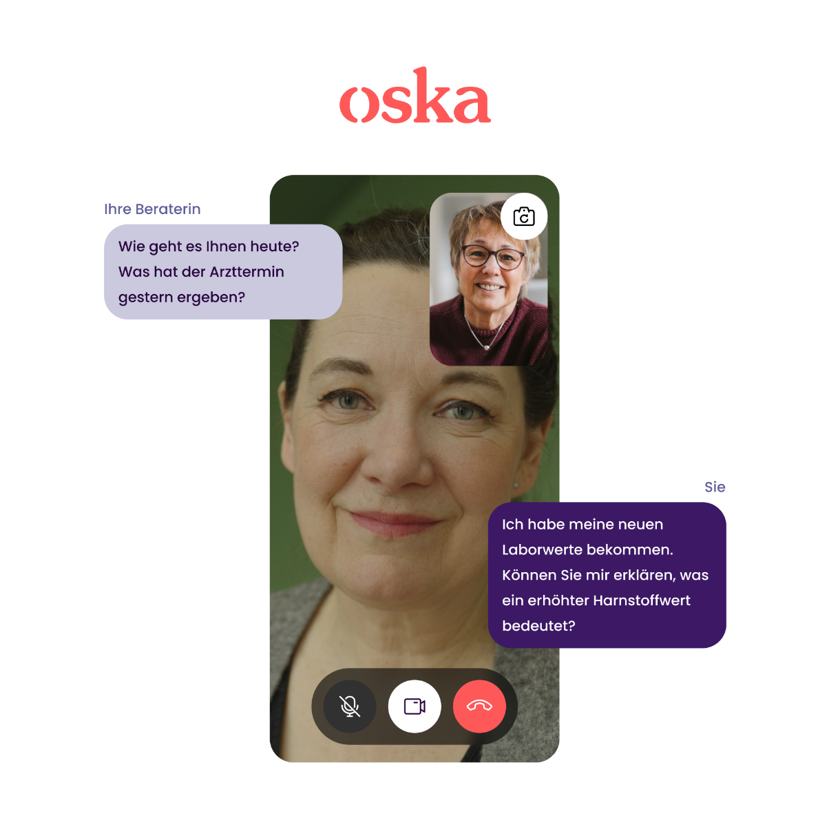 Ansicht Oska-App Beratungsgespräch